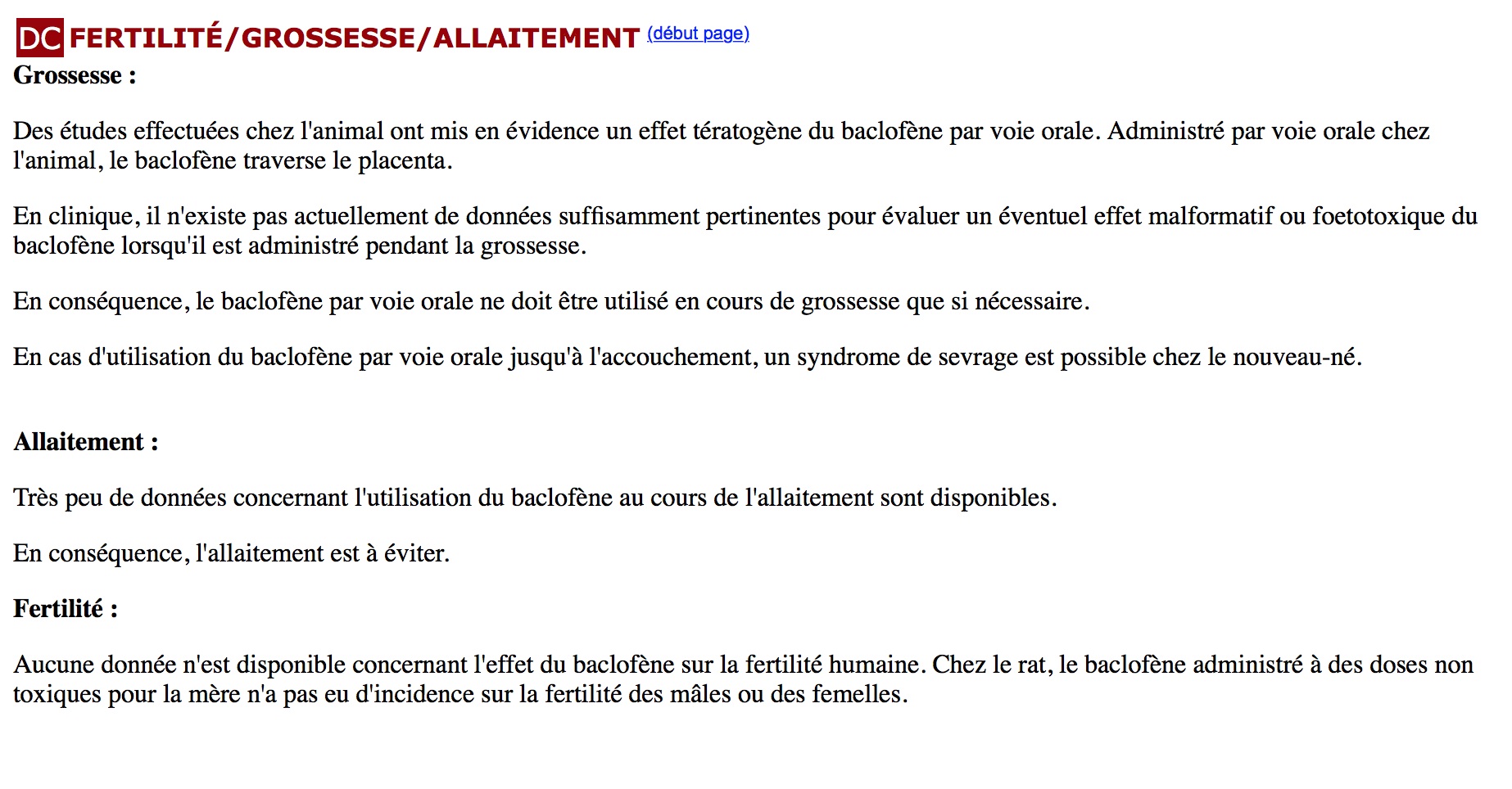 Baclofène Vidal / Prednisolone dopage effets Baclofène Vidal / Prednisolone dopage effets